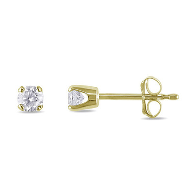 Echte Diamant Ohrstecker in 10 Karat Gelbgold - zierlich - 2 mm ea.