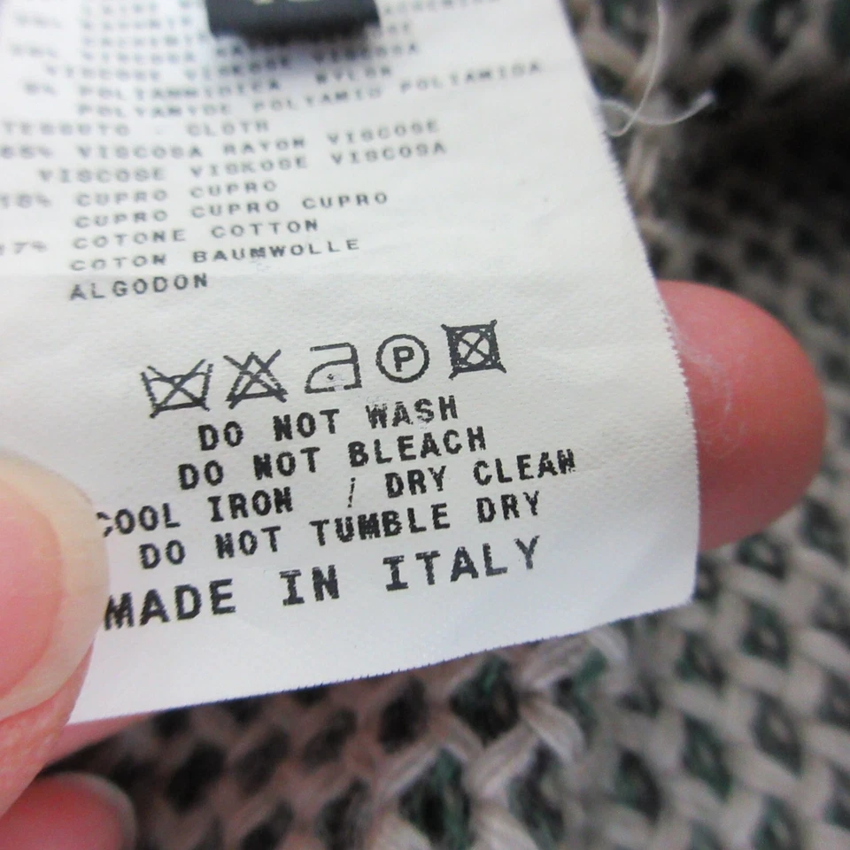 Etro Sweatshirt Womens 42 Green Wool Cashmere Cardigan Shawl Italy Flowy - Image 4 of 4