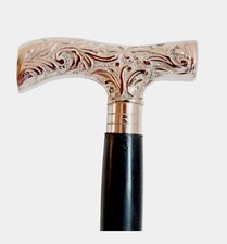 Victorian Designer Walking Stick Cane Vintage Style Brass Derby Handle Head Gift