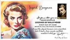 AO 5012-3, 2015, Ingrid Bergman, Pictorial Postmark, Add-on Cachet, First Day Co