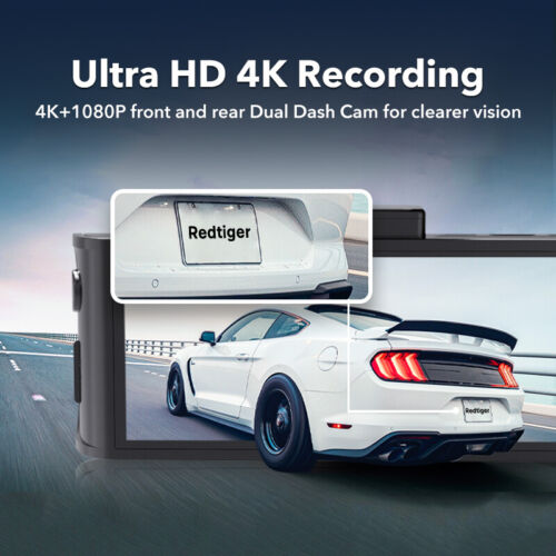 REDTIGER 4K Dash Cam Front and Rear Car DVR Dash Camera WiFi Video Recorder - Picture 2 of 8