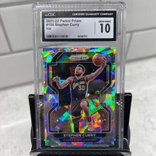 2021-22 Panini Prizm Stephen Curry Ice Prizm #154 CGC 10 Warriors