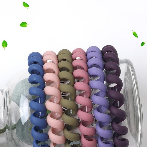 Elastic Hair Rope Telephone Line Wire Hair Ring Seamless Head Rope DIY Headwear - Picture 5 of 25