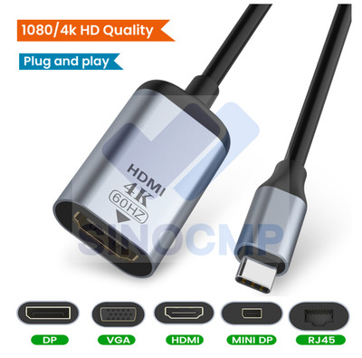 7.09ft USB Type-C to HDMI Adapter 4K 60Hz Type C to HDMI Adapter Thunderbolt 3