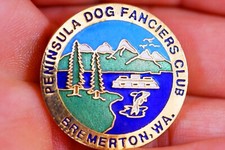 Prendedor esmaltado vintage Bremerton WA Peninsula Dog Fanciers Club Kennel Club
