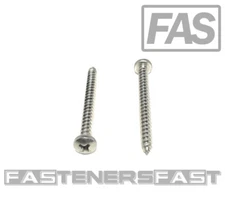 (50) #8 x 1-3/4 Stainless Steel Phillips Pan Head Sheet Metal Screws Type A