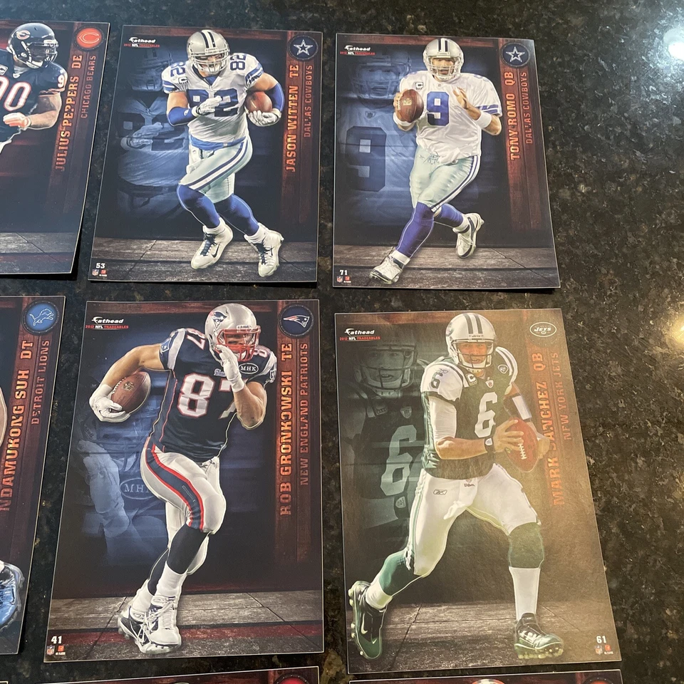 Lote de 9 intercambiables NFL FATHEAD 2012, Romo, Gronkowski, Witten y otros Foto 3 de 4