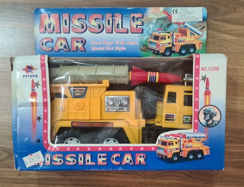 Vintage 90s MISSILE CAR battery operated FYTOYS NOS UNTESTED Bump N Go - 第 1/5 張圖片