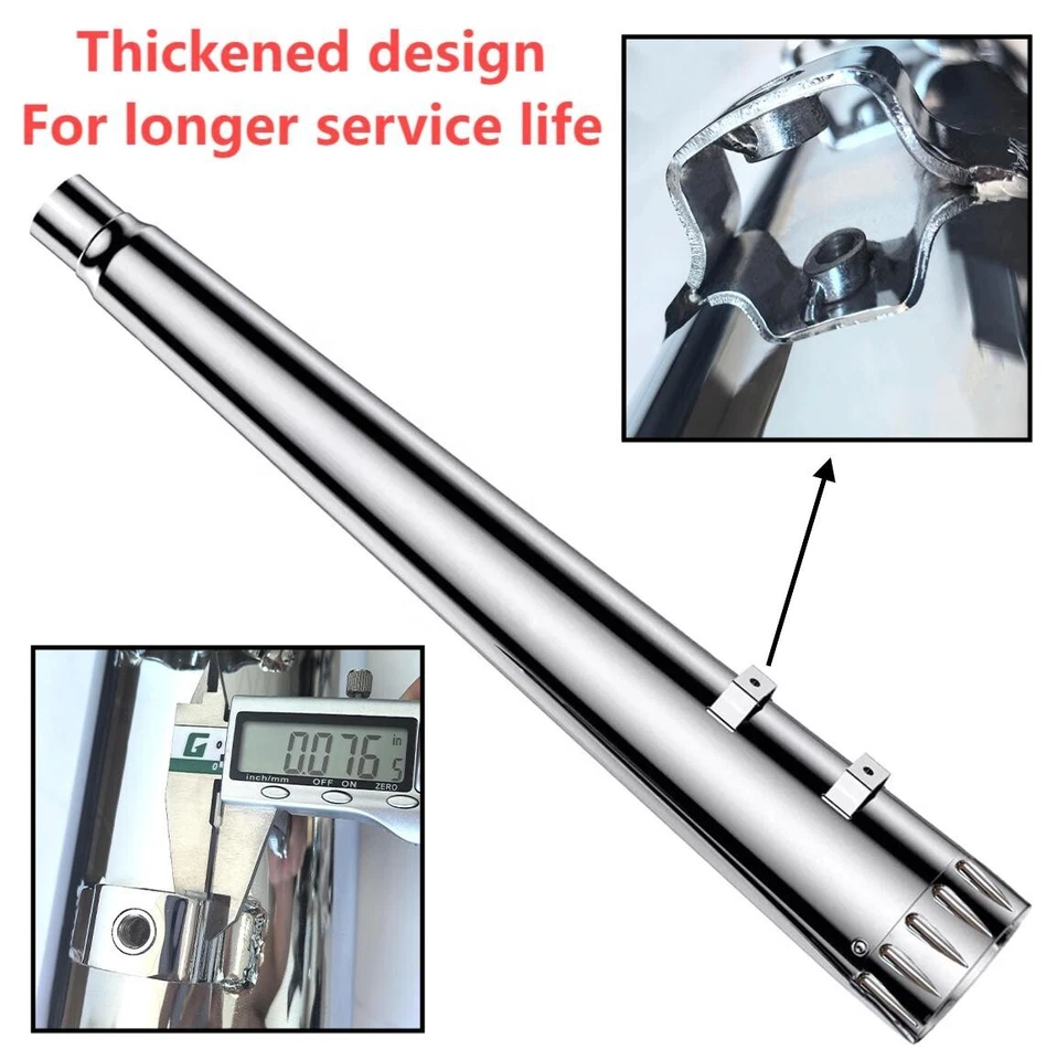 New4 "Slip On Mufflers, Fit 2017-UP Touring Street Glide Exhaust (Silver chrome) Foto 4 de 4