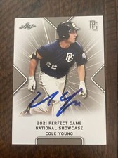 COLE YOUNG 2021 LEAF PERFECT GAME MARINERS 1st ROUND ALL-STARS RC #DI-12 A AUTO