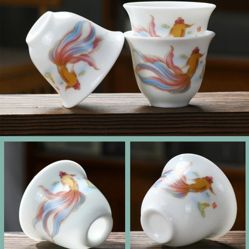 Juego de té de viaje nuevo bolsa portátil porcelana Gaiwan tazas de té a juego Foto 3 de 4