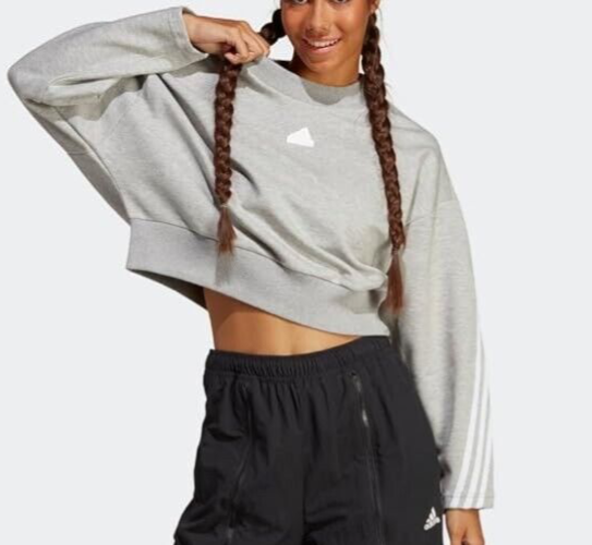 Adidas Women's Sportswear Future Icons 3-Stripes Crew Cropped