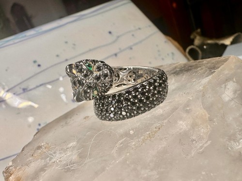 Sonia Bitton ring Panther band CZ size 6.75 sterling silver women - Picture 6 of 13