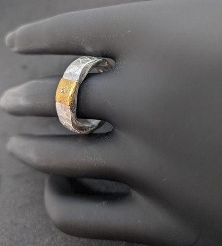 Partnerringe, 7 mm, Eheringe weißer Diamant, Silber, Gold 750 Flamere Paarpreis - Imagen 4 de 7