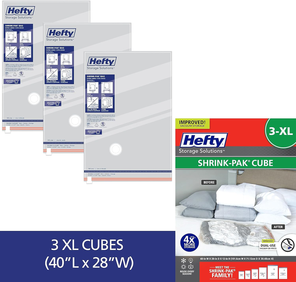 Hefty ShrinkPak Vacuum Storage Bags Space Saver Vacuum Storage Bags