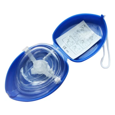 ELYSAID 1x Blue CPR Pocket Face Shield Resuscitator Rescue cpr kit Face shield