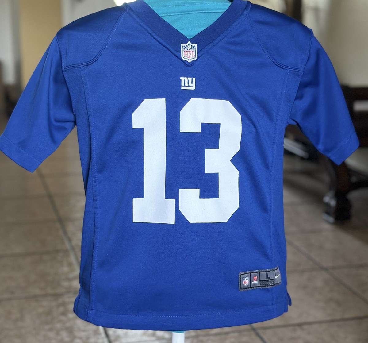 Camiseta Nike New York Giants Odell Beckham Jr para jóvenes