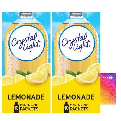Crystal Light On The Go Natural Lemonade Drink Mix Pack of 2 20 Pouches