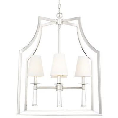 Crystorama 8864-PN Baxter 22'' 4-Light Chandelier in Polished Nickel