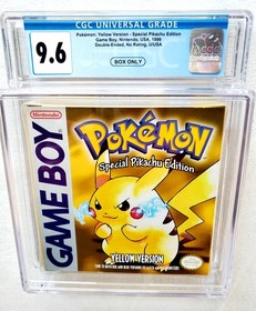 MINT Pokemon Yellow Sp Pikachu Nintendo GameBoy CGC 9.6 Box Only Graded WATA PSA