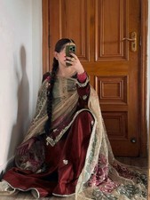 Exclusive Look Maroon Chinon Top Palazzo With Dupatta For Women And Girls Wear