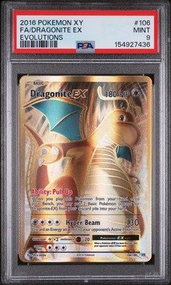 Dragonite Ex - Gold (Full Art) Ultra Rare XY Evolutions 106/108 PSA NM-MT 9
