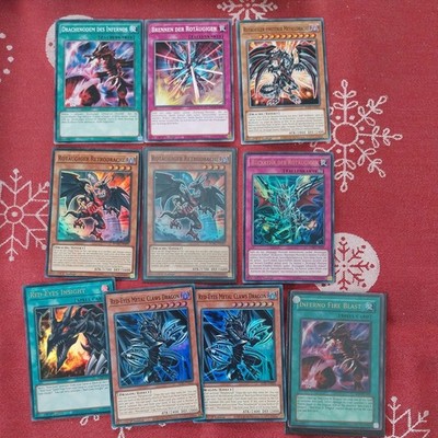Yugioh Inferno Fire Blast/Drachenodem des Infernos SOD-EN042  +9 Rotäugig Karten