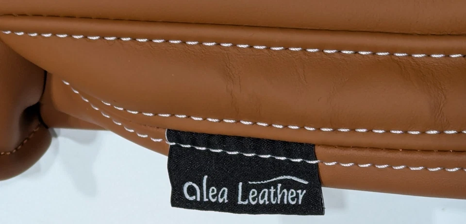 Fundas de asiento de cuero camel AT54 para Dodge Challenger RT GT SRT 392 2015-2023 Foto 4 de 4