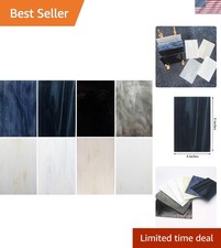 Versatile Mosaic Glass Tiles Pack - 8 Polished Sheets, 4x6 for Art Projects