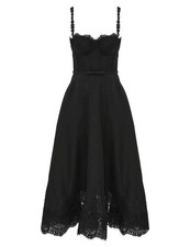 NWT Zimmermann 2026 Summer Resort RTW New Silk Linen 3D Petal Waist Cami Dress