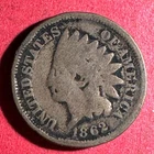 1862 US Copper Nickel Indian Head Cent! Good! Civil War Days! Old US Coin!