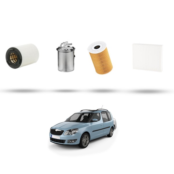 Hoffcar Set Service - 4 Filter FüR Skoda Roomster 1.6 Tdi 66Kw Von 2010-image