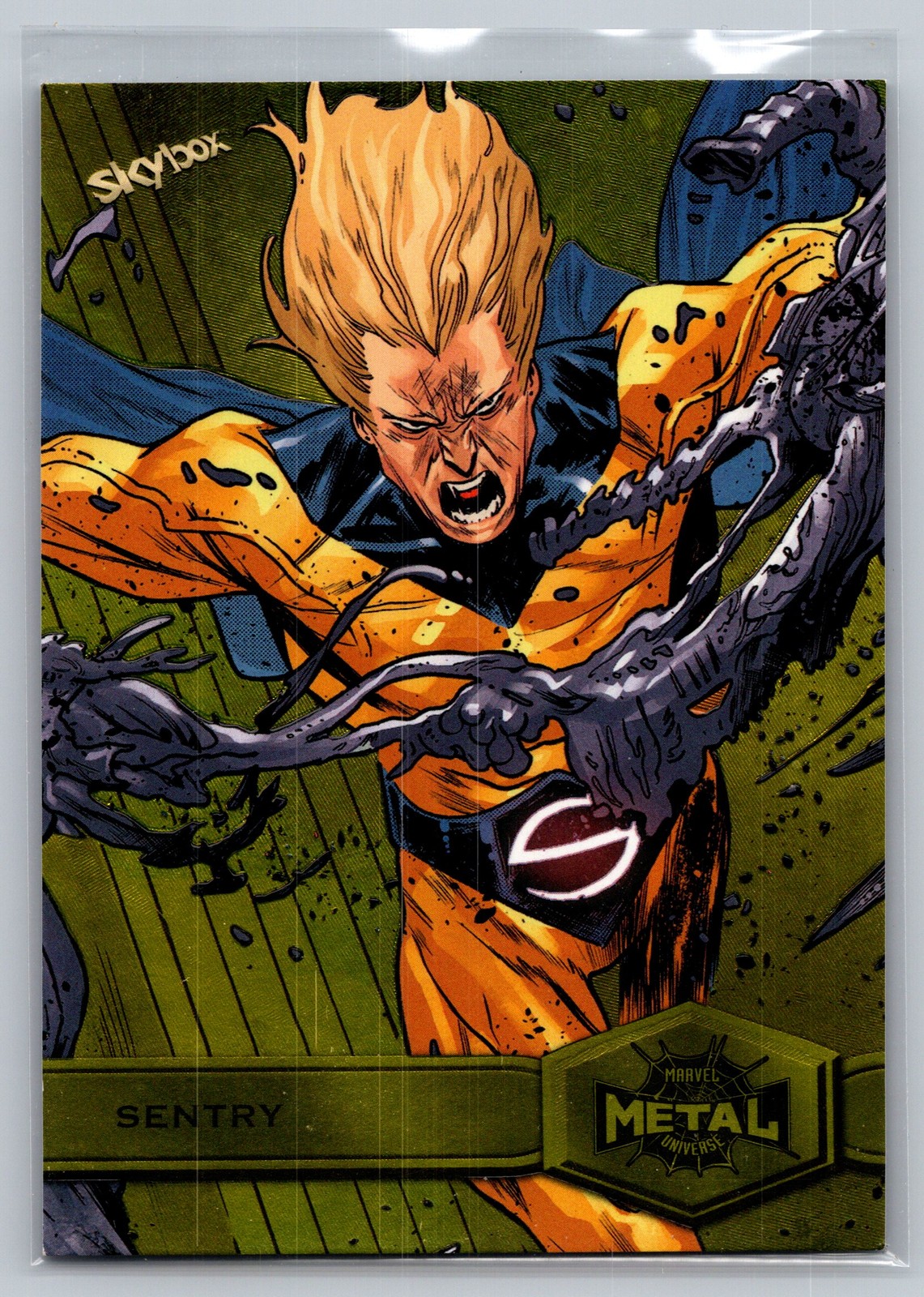 2021 SkyBox Metal Universe Marvel Spider-Man #175 Sentry Yellow-Light-FX