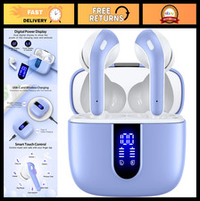 True Wireless Bluetooth Earbuds 60H Playtime LED Display IPX5 Waterproof Mic for