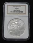 2005 American Silver Eagle NGC Brown Label MS70