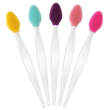 5 Pcs Lip Scrub Brush Double-Sided Silicone Exfoliating Tool Mini Soft ?Lip Brus
