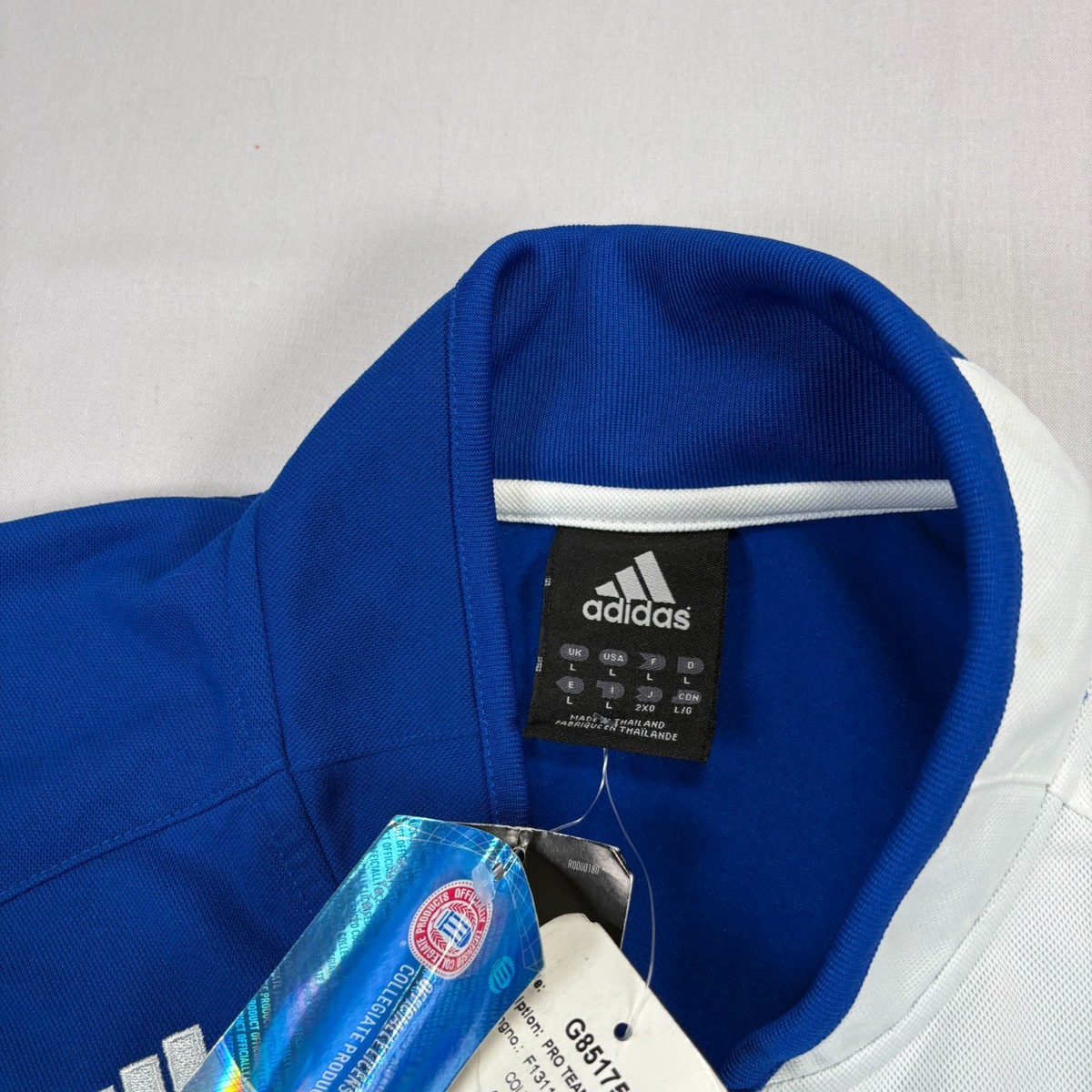 Kansas Jayhawks Adidas Track Jacket Mens Large Blue Full Zip Warm 