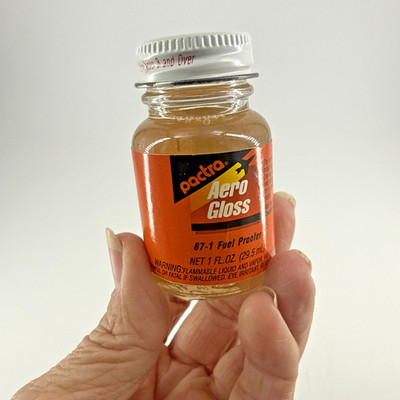 Vintage Midwest Aero Gloss 65-4 Model Plane Gloss Clear 1 fl oz Glass NOS