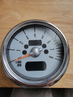 02-08 R50 R52 R53 Mini Cooper Tachometer  w/Chrome Bezel