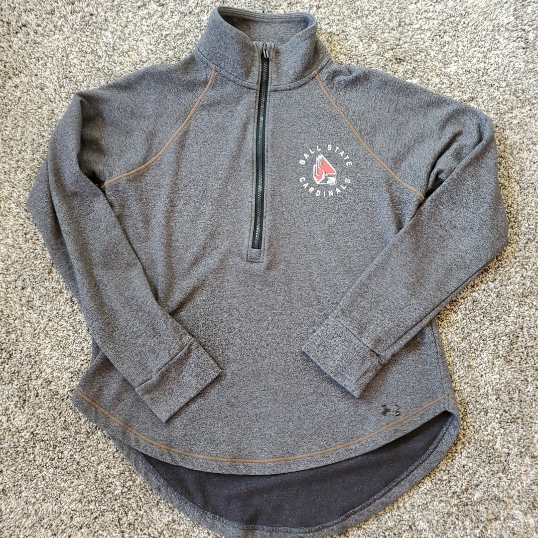 Under Armour Ball State Womens Small Performance Tri-Blend Fleece 1/2-zip Jacket