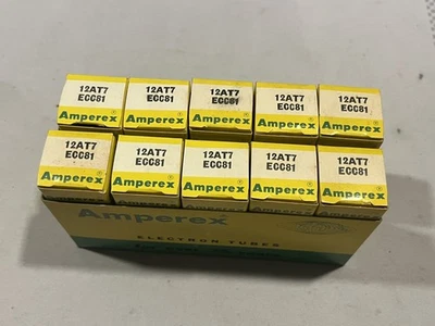 10 12AT7 VACUUM TUBES Amperex ECC81 / 12AT7 Great Britain NOS - Image 1 of 4