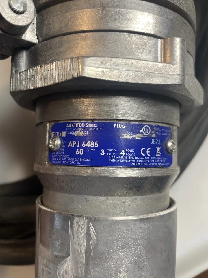 Eaton Crouse-Hinds APJ6485, APR6465 Juego de cables de enchufes de ártita 60 amperios 25’ 10/4 SOOW Foto 4 de 4