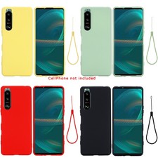 Funda de teléfono de silicona premium funcional flexible con cordón para Sony Xperia 5 III