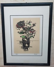 Manlio Bacosi - Fiori - Litografia 48 di 50 con cornice 46x60