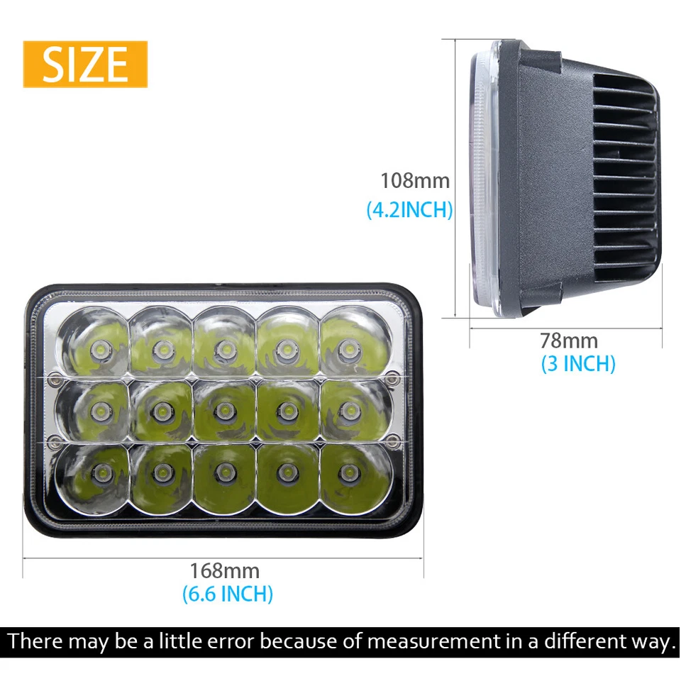 4 peças 4x6" polegadas faróis de LED feixe Hi-Lo para Chevy C10 G20 R10 K10 K20 K5 blazer - Imagem 3 de 4