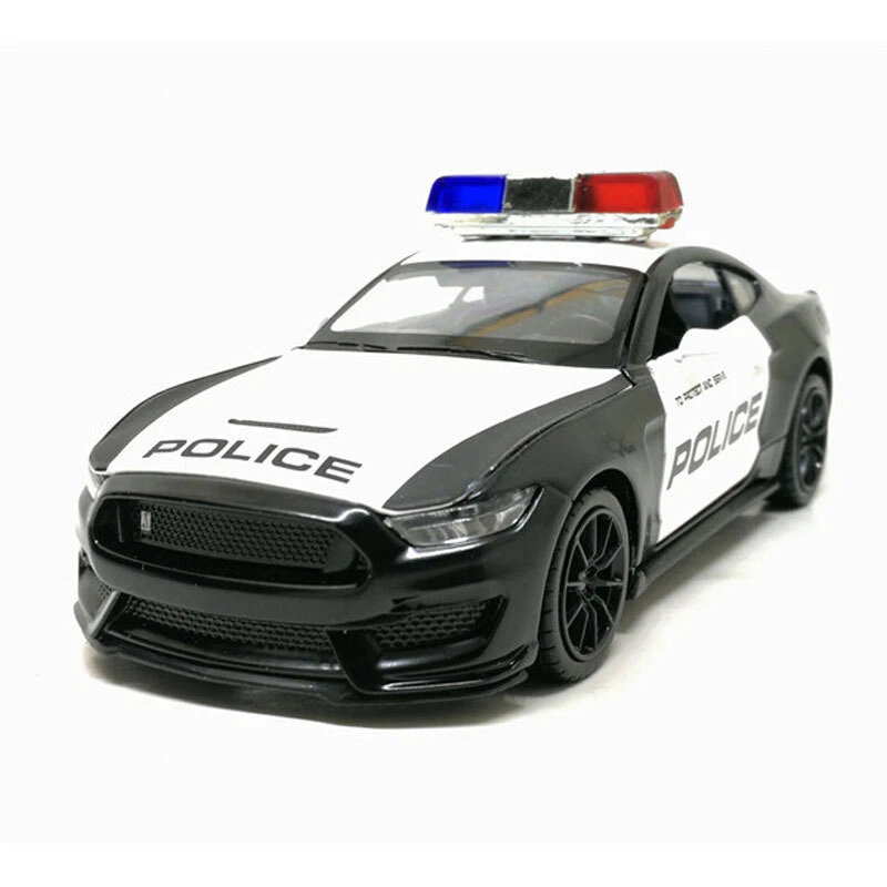 1:32 Ford Mustang Shelby GT350 Police Car Model Diecast Toy Vehicle Doors Open - Image 4 of 4