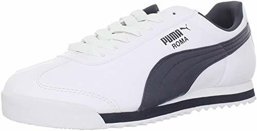 white and navy blue pumas