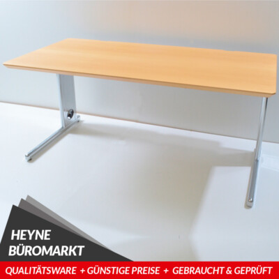 Hochwertiger Schreibtisch, 160cm, höhenverstellbar, Ahorn, Svoboda UVP 950 