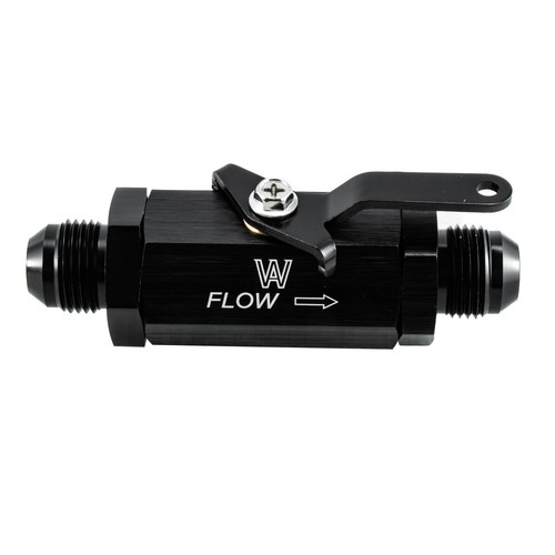 Greddy Car & Truck Blow Off Valves AN6 Fuel Shut-Off Valve With Cable Lever - Inline Filter & Cut-Off Combo In Black Aluminum Forge Motorsport Car & Truck Blow Off Valves