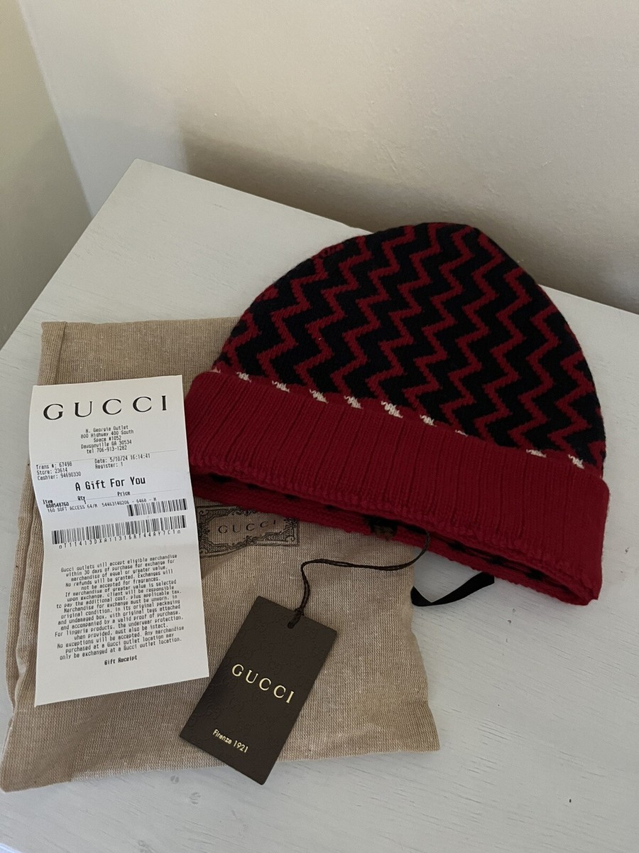 Gucci Men\'s Unisex Wool Red Blue Zigzag Pattern Knit Beanie Hat s-l400.jpg main image 4